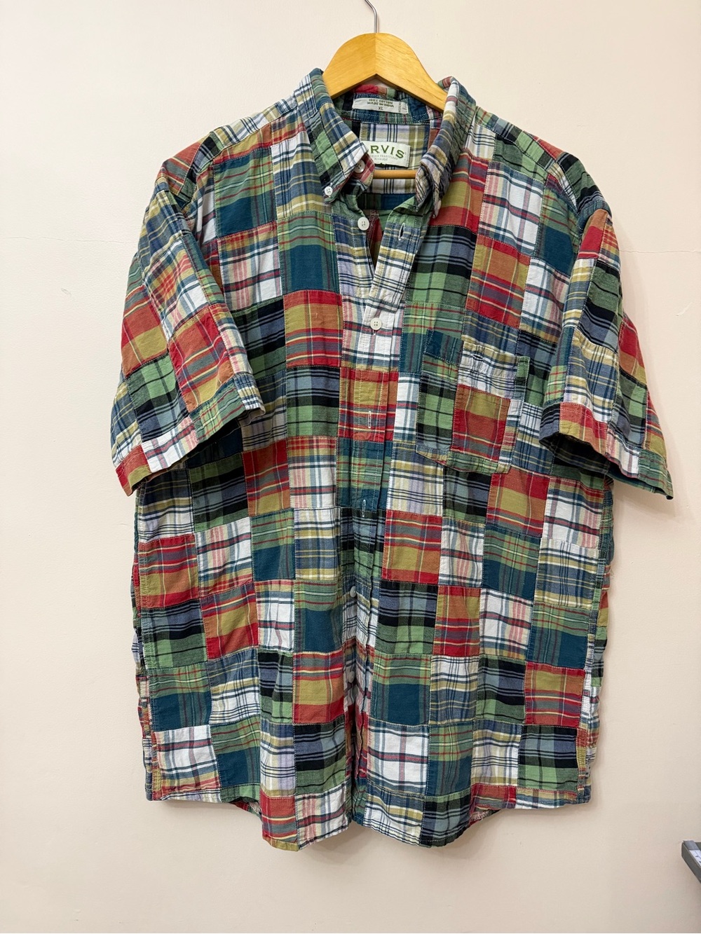 Orvis Shirt Men’s Size XL Blue Green Red Plaid Short Sleeve 100% Cotton NWT